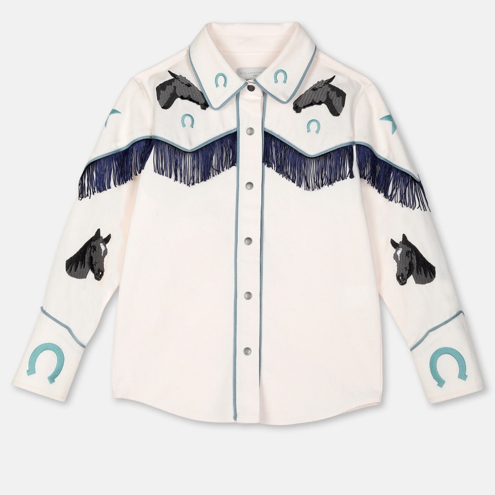 Stella McCartney Horse & Fringe Button Down Shirt
